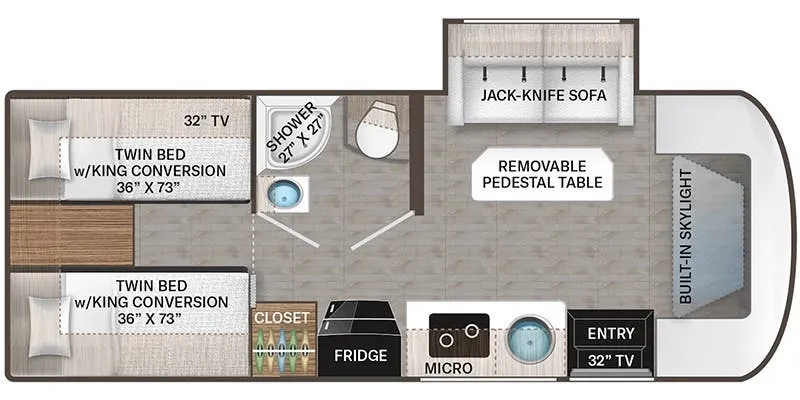 26' 2023 Thor Gemini Eco-Boost 24KB w/Slide Floorplan