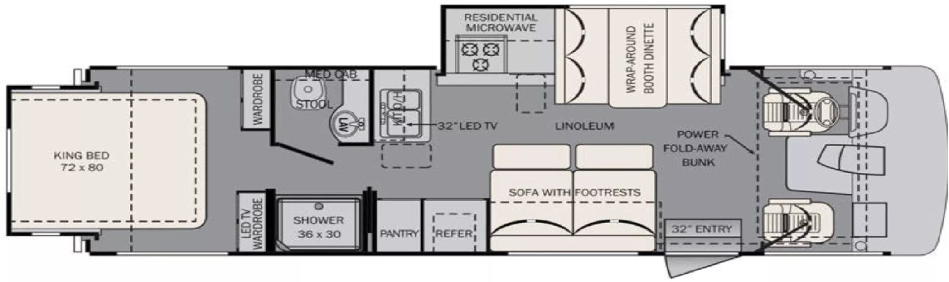 28' 2015 Forest River Fr3 28DS w/2 Slides Floorplan