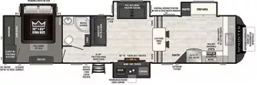 40' 2020 Keystone Sprinter Limited 3611FWFKS w/4 Slides Floorplan