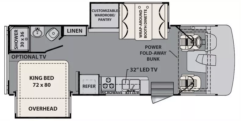 26' 2014 Forest River Fr3 25DS w/2 Slides Floorplan
