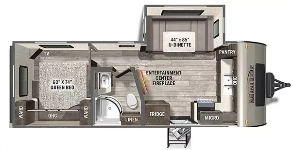 25' 2022 Forest River Rockwood Mini Lite 2506S w/Slide Floorplan