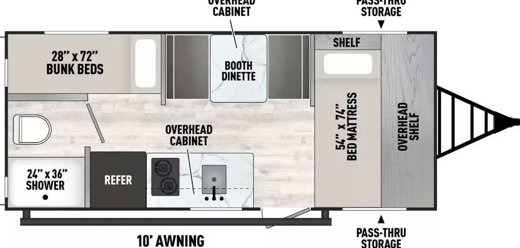 20' 2022 Coachmen Clipper Ultra Lite 17BH - Bunk House Floorplan