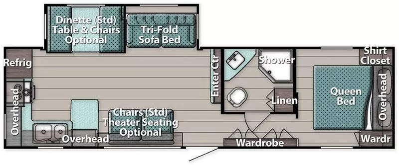 34' 2020 Gulf Stream Kingsport Supreme 295SBW w/Slide Floorplan