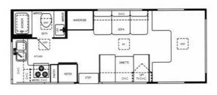 22' 2002 Four Winds Chateau Sport 22RK Floorplan