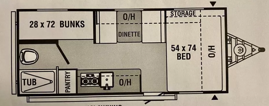 21' 2017 Forest River Viking 17BHS - Bunk House Floorplan