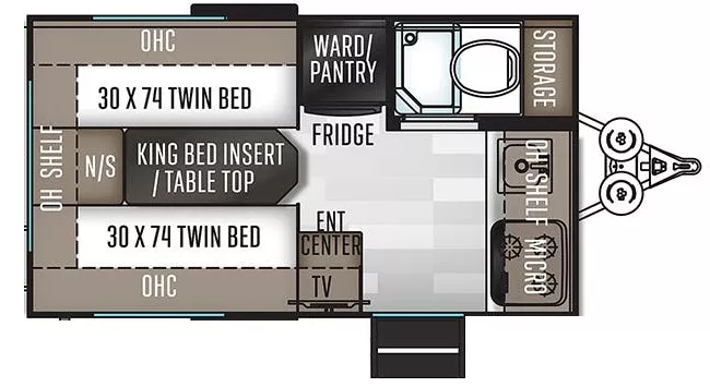 15' 2020 Forest River Flagstaff E-Pro 15TB Floorplan