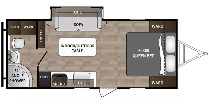 22' 2020 Dutchmen Kodiak Cub 185MB w/Slide Floorplan