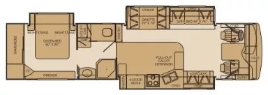 38' 2006 Fleetwood Bounder 38N 300hp Caterpillar w/3 Slides Floorplan