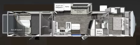42' 2024 Dutchmen Voltage 3800 w/2 Slides & Generator  - Toy Hauler Floorplan