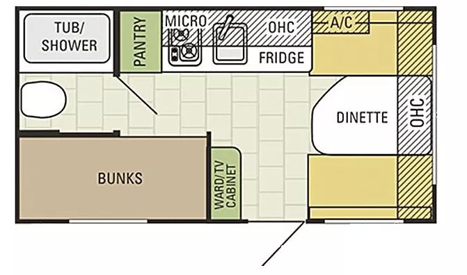 17' 2016 Starcraft Ar-One 16BH - Bunk House Floorplan