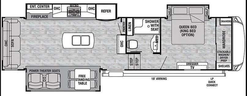 36' 2019 Forest River Cedar Creek Silverback 31IK w/3 Slides Floorplan