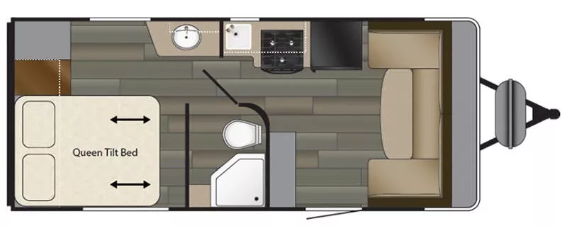 21' 2018 Heartland Terry Classic V21 Floorplan