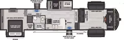 41' 2021 Keystone Montana High Country 377FL w/4 Slides - Bunk House Floorplan