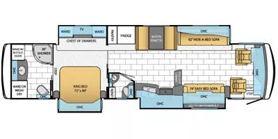 41' 2014 Newmar Ventana 4037 400hp Cummins w/3 Slides Floorplan