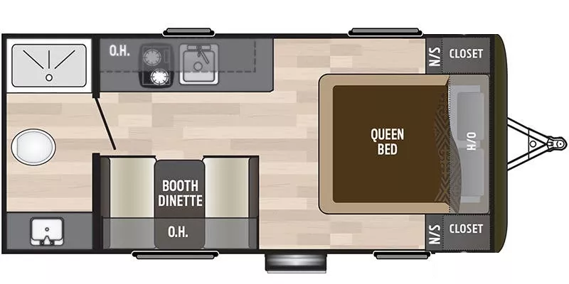 21' 2021 Keystone Hideout Lhs Mini 178LHS Floorplan