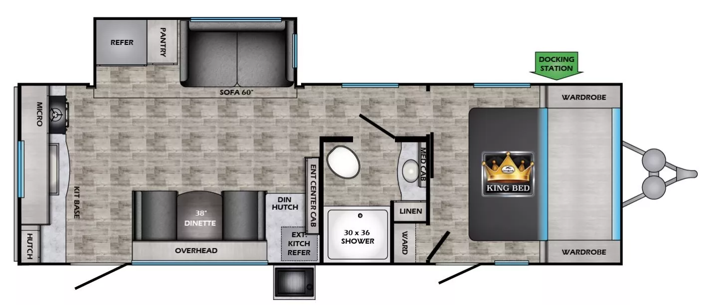 29' 2023 Crossroads Sunset Trail 256RK w/Slide Floorplan