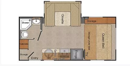 16' 2017 Lance 1685 w/Slide Floorplan