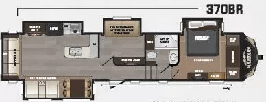 40' 2016 Keystone Montana High Country 370BR w/4 Slides - Bunk House Floorplan