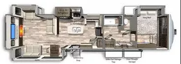 42' 2022 Dutchmen Yukon 410RD w/4 Slides Floorplan