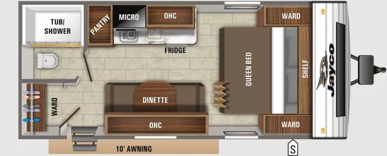 21' 2019 Jayco Jay Flight Slx 195RB Floorplan
