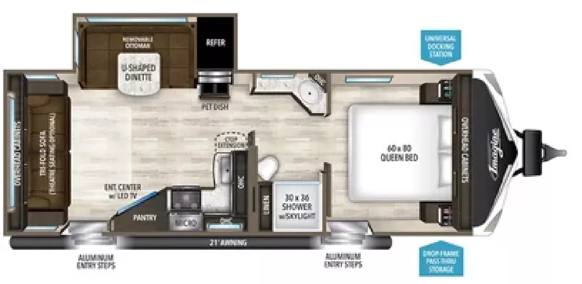 30' 2020 Grand Design Imagine 2500RL w/Slide Floorplan