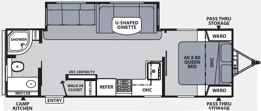 31' 2021 Forest River Apex 265RBSS w/Slide Floorplan