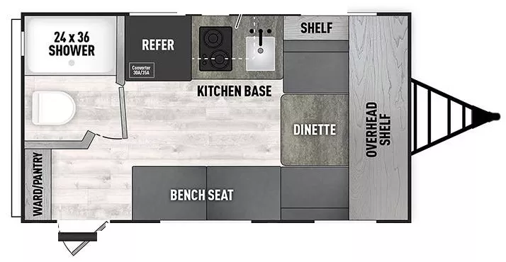 16' 2023 Forest River Viking Saga 14SR Floorplan