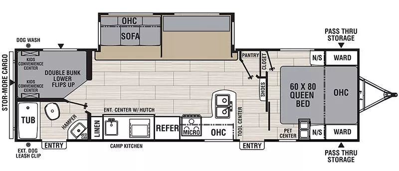 33' 2020 Coachmen Spirit Ultra Lite 2963BH w/Slide - Bunk House Floorplan