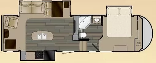 32' 2015 Heartland Sundance 2880RLT w/3 Slides Floorplan