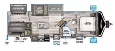 37' 2022 Grand Design Imagine 3250BH w/3 Slides - Bunk House Floorplan