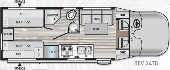 25' 2018 Dynamax Rev 24TB Floorplan