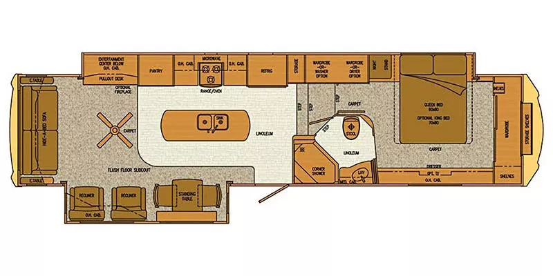 38' 2016 Evergreen RV Lifestyle Luxury LS37CKSL w/2 Slides Floorplan