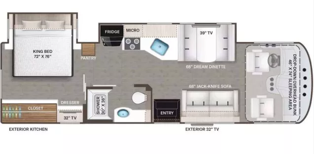 32' 2023 Thor A.C.E. 30C w/2 Slides Floorplan
