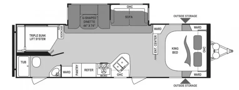 33' 2018 Dutchmen Aerolite Luxury 282DBHS w/Slide - Bunk House Floorplan