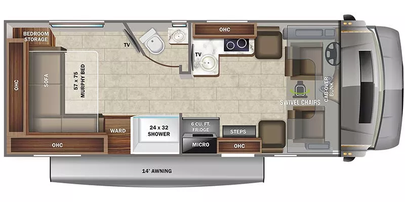24' 2022 Jayco Melbourne Prestige 24NP Floorplan