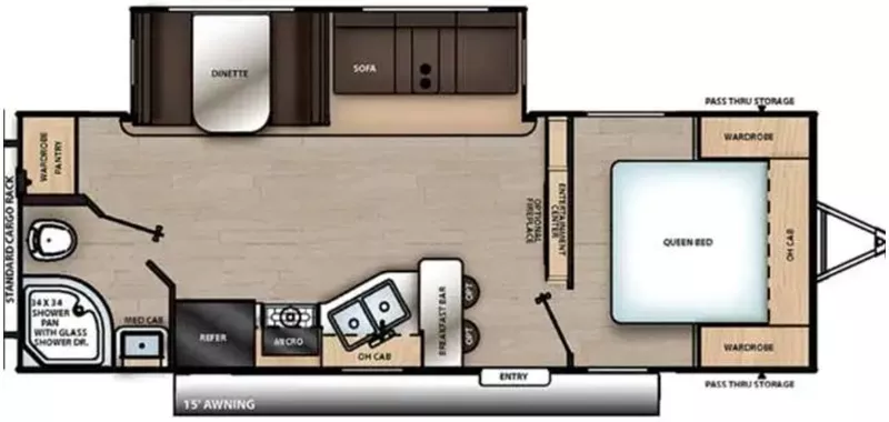 28' 2022 Forest River Catalina Legacy 243RBS w/Slide Floorplan