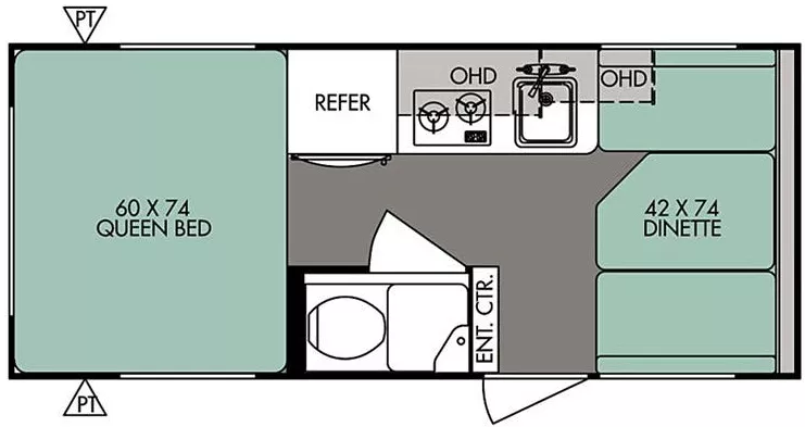 18' 2016 Forest River R Pod 171 Floorplan