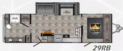 33' 2022 Crossroads Volante 29RB w/Slide Floorplan