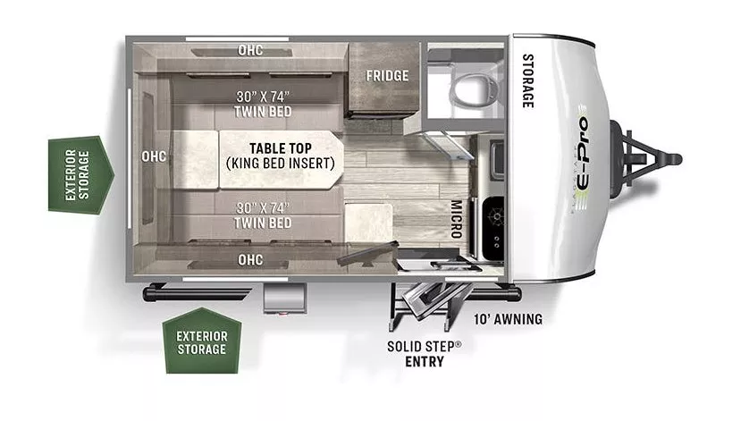 16' 2022 Forest River Flagstaff E-Pro 15TB Floorplan