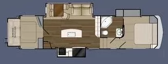 34' 2017 Heartland Elkridge 33RSR w/3 Slides Floorplan