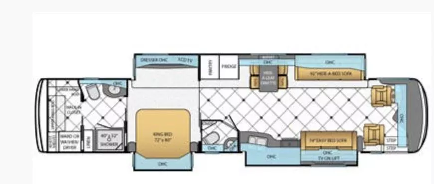 43' 2014 Newmar Dutch Star 4364 450hp Cummins w/3 Slides Floorplan