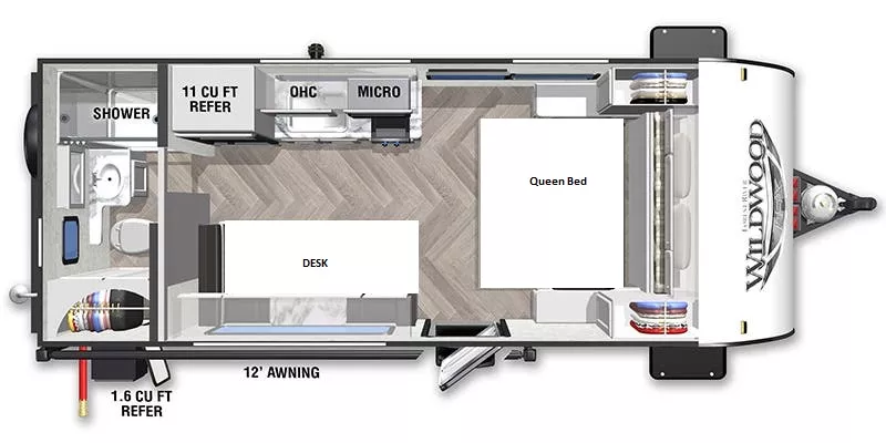 21' 2022 Forest River Wildwood Fsx 167RBKX Floorplan