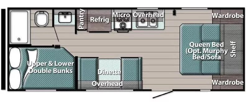 26' 2022 Gulf Stream Ameri-Lite 248BH Floorplan