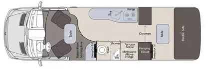 23' 2017 Pleasure-Way PLATEAU FL Floorplan