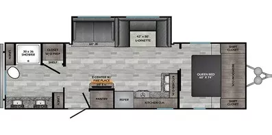 33' 2021 Crossroads Zinger 280 RB w/Slide Floorplan