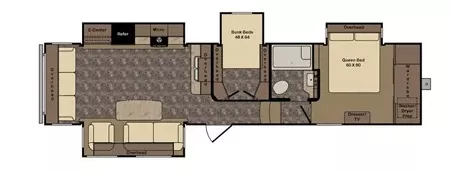 38' 2016 Crossroads Cruiser 345BH w/4 Slides - Bunk House Floorplan