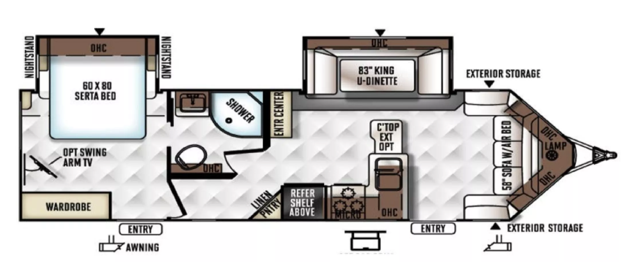 31' 2016 Forest River Flagstaff V-Lite 28VRBS w/2 Slides Floorplan