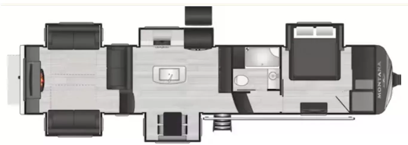 40' 2023 Keystone Montana 3793RD w/5 Slides Floorplan