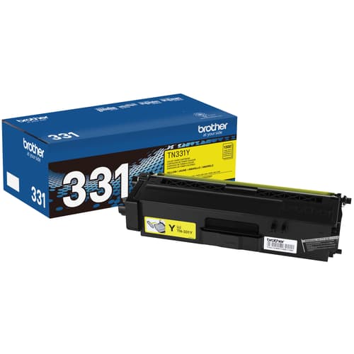 Brother TN331Y Yellow Toner Cartridge, Standard Yield