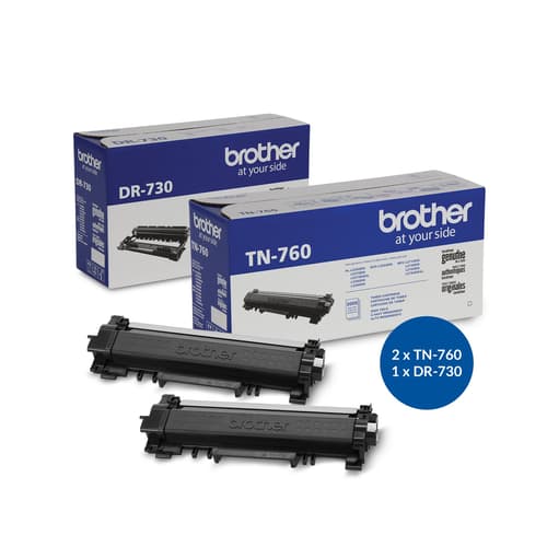 MULTIPACK - Brother DR730 Genuine Drum Unit and two TN760 High Yield Black Laser Toner Cartridges